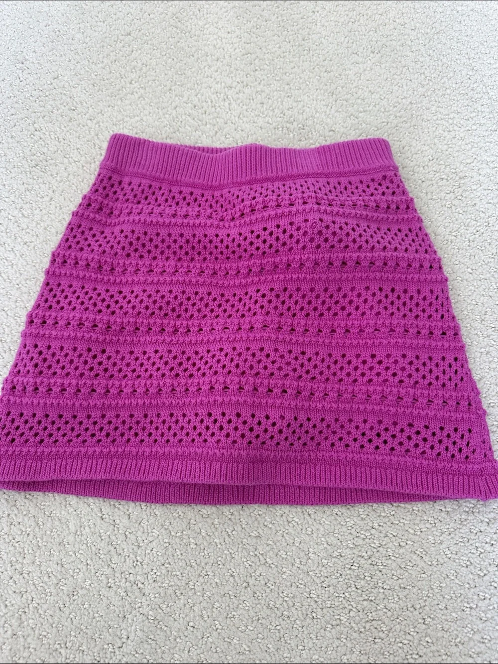 GAP Bright Fuchsia Crochet Knit Mini Skirt